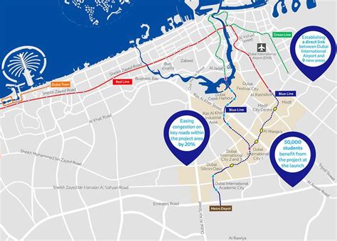 Dh Billion Blue Line Approved Dubai Metro To Be Km Long With