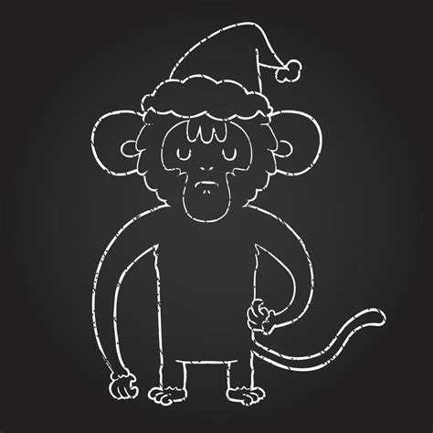 Festive Monkey Chalk Drawing 13110250 Vector Art At Vecteezy