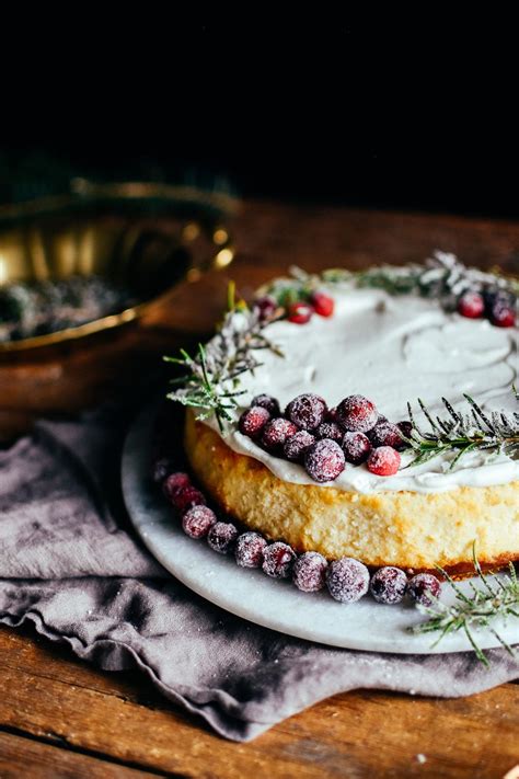 White Chocolate Cheesecake With Sugared Rosemary Cranberries Mocha