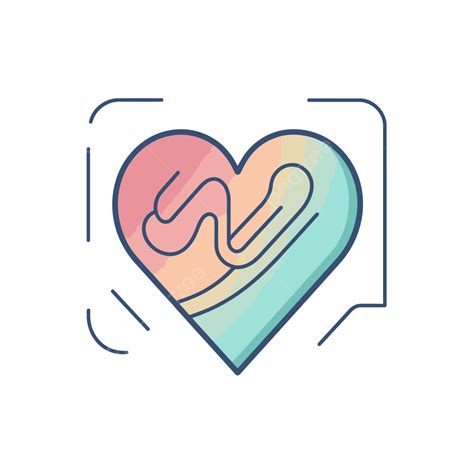 Heart Icon Is Outlined In Colors Vector A Lineal Icon Depicting Strong Heart On White