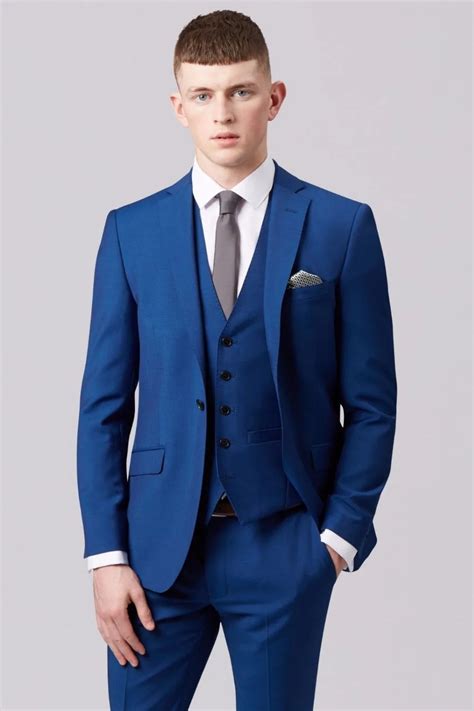 Blue Mens Groom Wedding Suits Tuxedos Best Man Suits Blazer Business