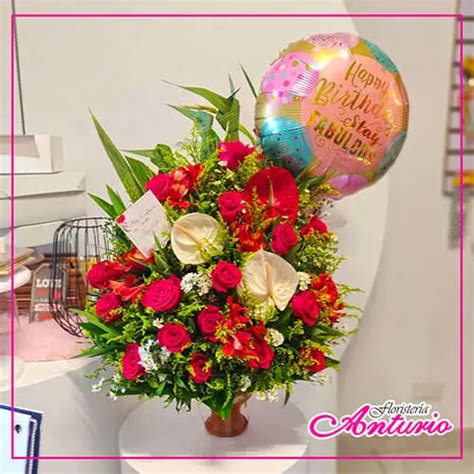 Arriba Images Arreglos Con Flores Y Globos Para Cumplea Os