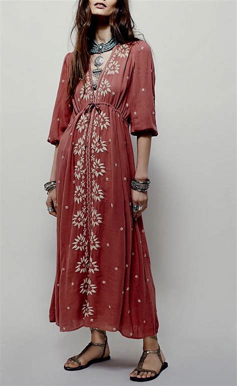 Robe Mi Longue Brod E Boho Boh Me Chic Dressl Monyronyboho