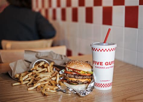 First Bite American Burger Joint Five Guys Review Honeycombers