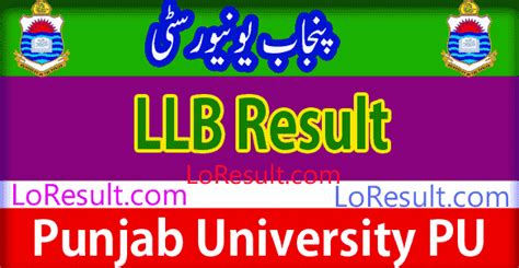 Pu Punjab University Llb Result Check By Roll Number