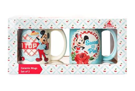 Disney Coffee Mug Set Mickey And Minnie Mouse Retro