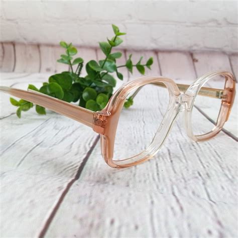 Vintage Pink 1980s Eyeglasses Frames 80s Womens Pin Gem