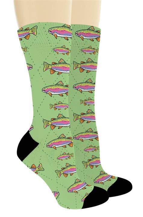 Fishing Ts Green Fishing Socks Trout Socks Fisherwoman Etsy