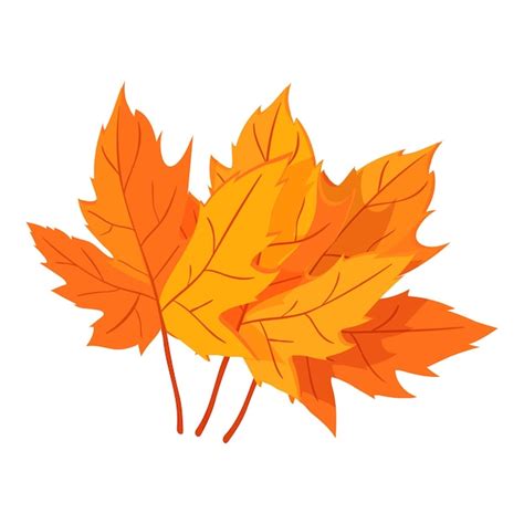 Premium Vector Autumn Leaves Icon In Cartoon Style Isolated On White