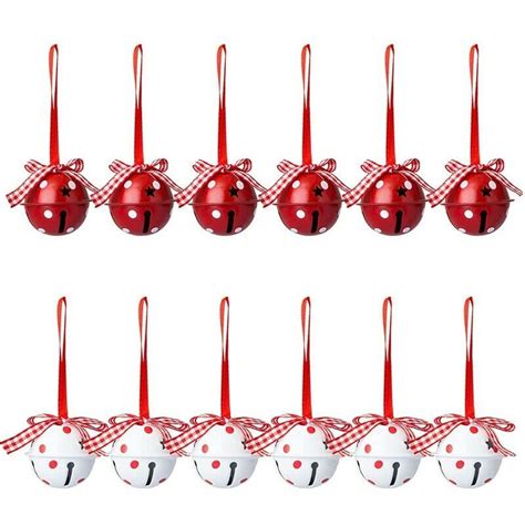 Weihnachts Schmuck Handwerk Glocken Ornamente Rot Weiß Metall Jingle