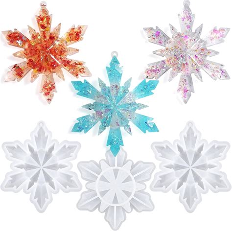 Snowflake Resin Molds Silicone D Snowflake Resin Casting Molds Pcs