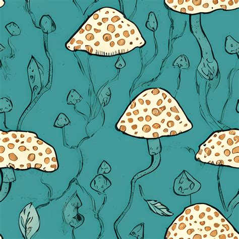 Cottagecore Mushroom Illustration Pattern · Creative Fabrica