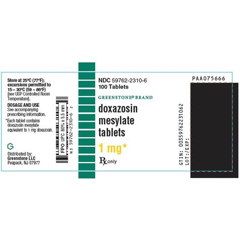 Doxazosin Mesylate 1mg Rx Products