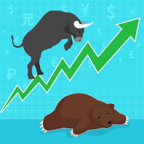 Line Concept For Stock Market Vector Bull And Bear Stock Illustration