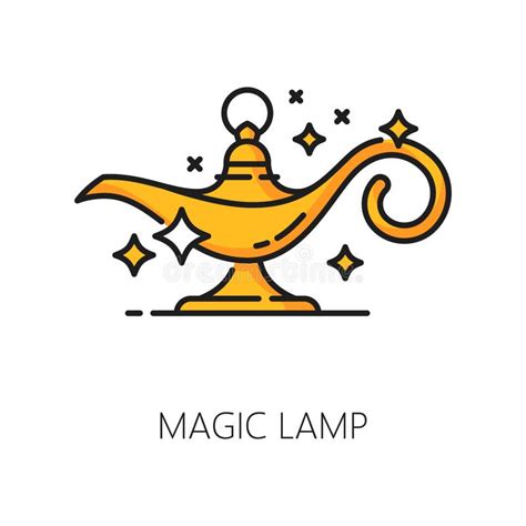 Magic Lamp Witchcraft Icon Aladdin Lantern Sign Stock Vector