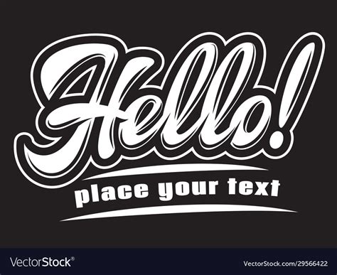 Stylish With Hello Lettering Royalty Free Vector Image