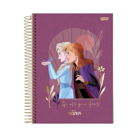 Caderno Jandaia Frozen 1 4 80 Folhas Papelaria Art Pel Papelaria