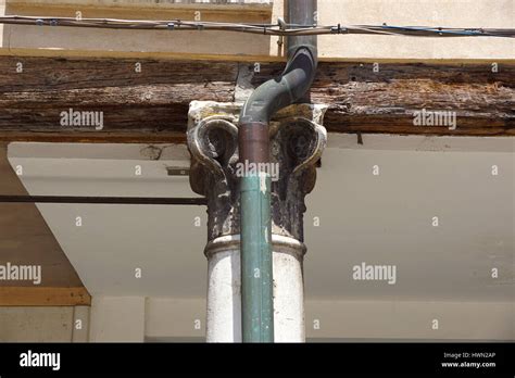 Ancient Column With Gutter Stock Photo Alamy