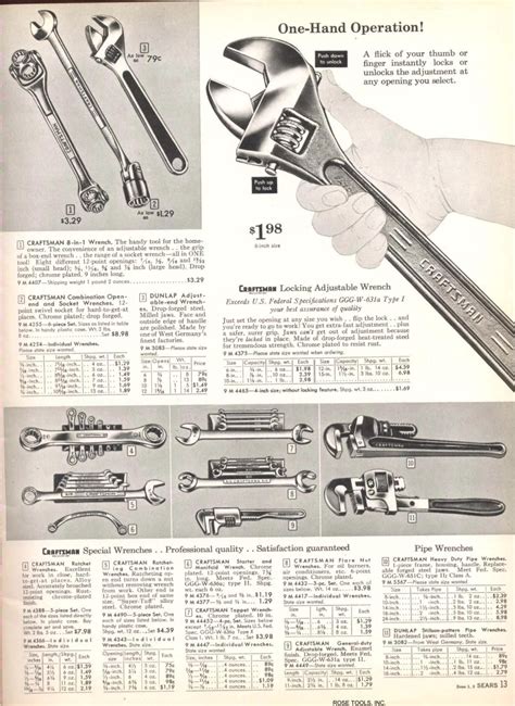 Craftsman Hand Tools 1960 Catalog Tools Old Tools