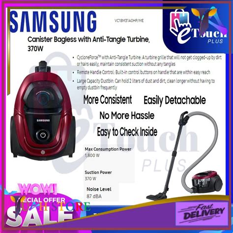 SAMSUNG 1800W [ VC18M31A0HP/ME ] BAGLESS VACUUM CLEANER VC18M31A0HP ...