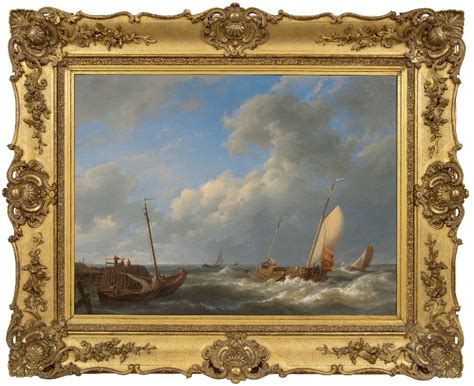 Hermanus Koekkoek Paintings For Sale Sailing Ships In A Rising Storm