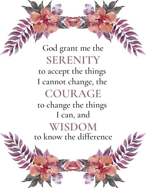 Printable The Serenity Prayer Version Printable JD