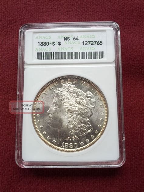 1880 S Morgan Silver Dollar Ms 64 By Anacs