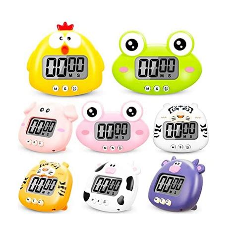 8 Pieces Animal Timer Cartoon Digital Kitchen Timer Countdown Timer ...