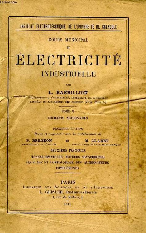 Cours Municipal D Electricite Tome Ii Courants Alternatifs E Fasc