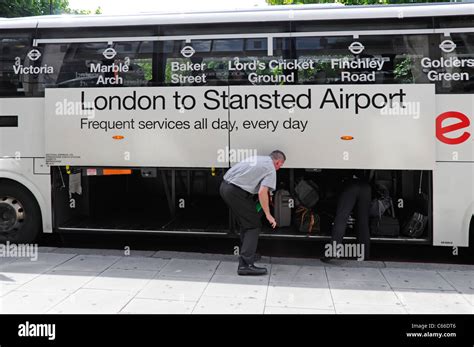 Stansted Airport National Express Coach Service Driver Helping