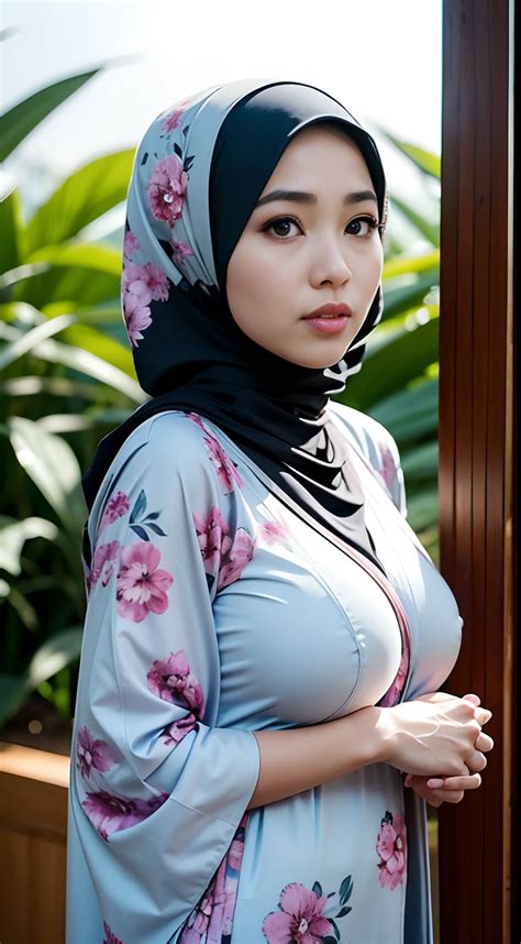 1 Malay Girl Modern Plain Hijab Shy Medium Portrait Watery Eyes