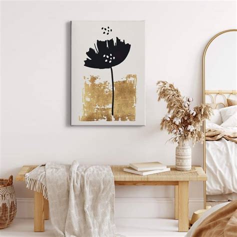 Tableau Sur Toile Kubistika Fleur Noire Wall Art Fr