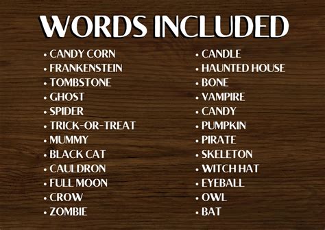 Halloween Word Wall October Word Wall Halloween Vocabulary - Etsy