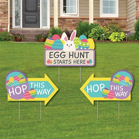 Big Dot Of Happiness Easter Egg Hunt Easter Bunny Party Yard Sign With Stakes Double Sided