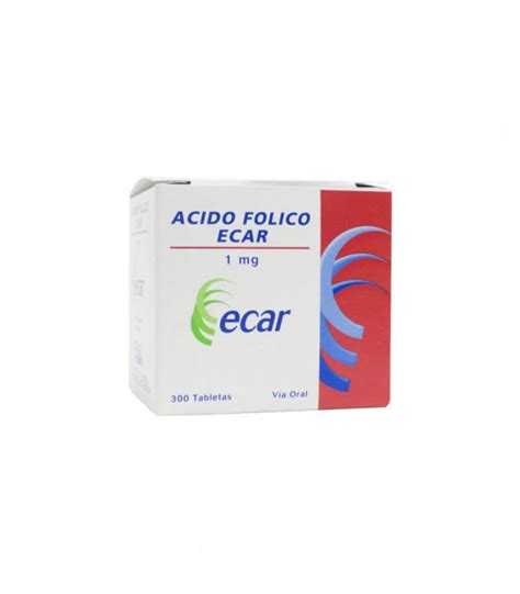 ACIDO FOLICO ECAR 1 MG X 10 TAB 7702184011928 Droguerias365