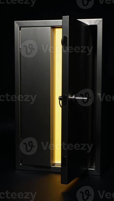 Silver bank vaults opened door reveals glowing gold and jewels Personal ...