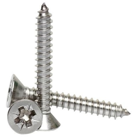 A2 Stainless Steel Pozi Countersunk Self Tapping Screws