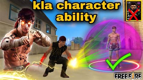 Kla Character Ability In Free Fire Ff Kla Character Skill Ability Test