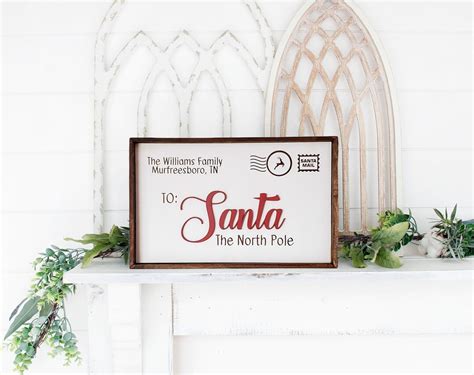 Personalized Santa Letter Sign Family Name Christmas Sign Personalized ...