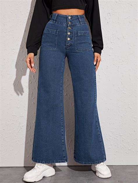 Shein Essnce High Rise Baggy Jeans Shein In