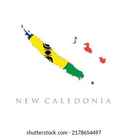 New Caledonia Flag Map Flat Design Stock Vector (Royalty Free ...