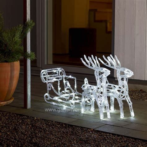 LED Weihnachtsbeleuchtung Rentiere Mit Schlitten Acrylfiguren