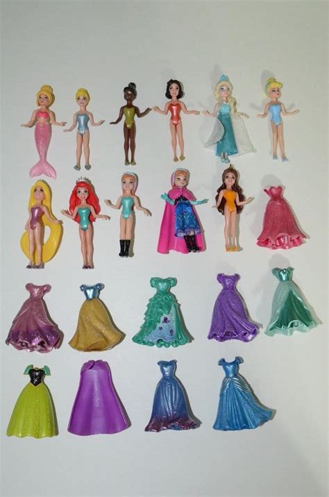 Polly Pocket Disney Princess Dolls Magiclip Lot 1909049117