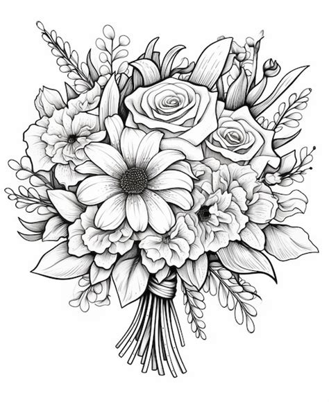 Premium Ai Image A Bouquet Of Flowers With Leaves And Flowers In