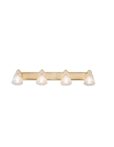 Magnalux Gatsby Bathroom Ip44 Wall Light Satin Brass And Ribbed Glass