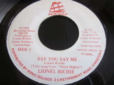 Lionel Richie Say You Say Me 1985 Vinyl Discogs