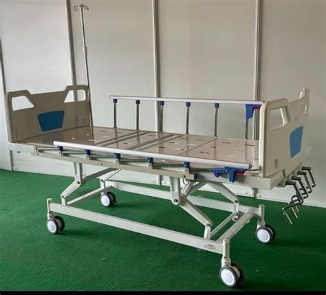 Icu Five Function Bed With Abs Panel Collapsible Side Railings Wheels