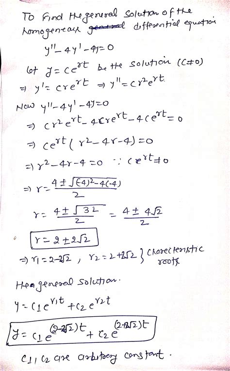 Solved Find The General Solution Of The Following Homogeneous