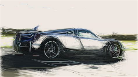 Pagani Huayra Draw Digital Art By Carstoon Concept Pixels