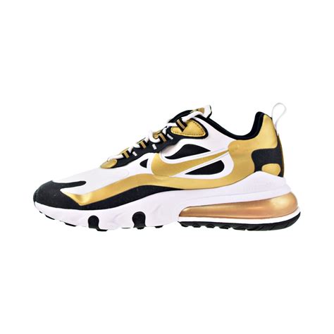 Buy Nike Air Max 270 React Mens Shoes White Metallic Gold Black Cw7298 100 Online At Lowest